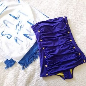 Juicy Couture ruched bandeau swimdress